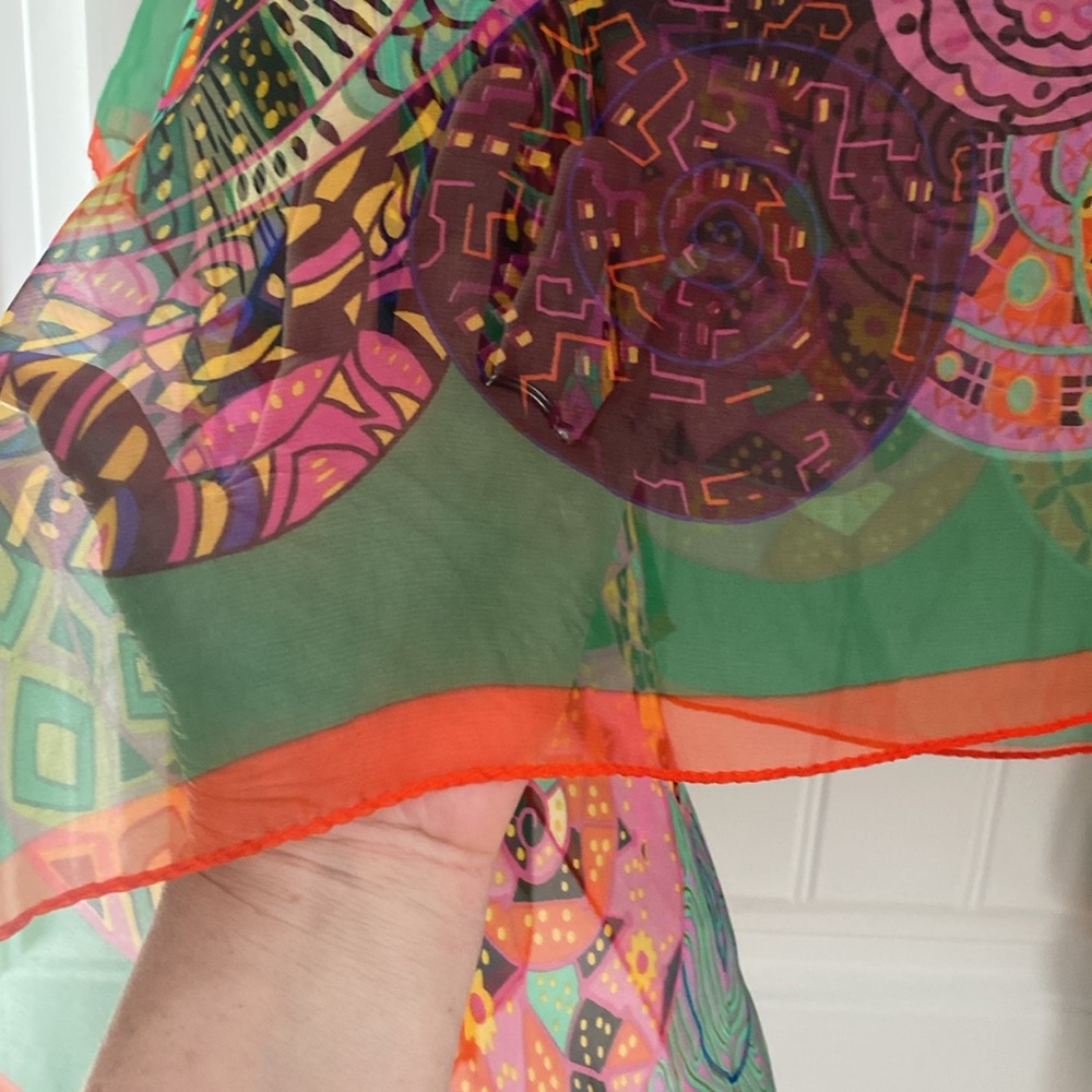 Coverup/Sheer Gauzy Poncho - Picture 2 of 4